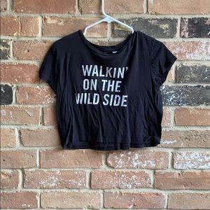 Walkin’ on wild side cropped shirt